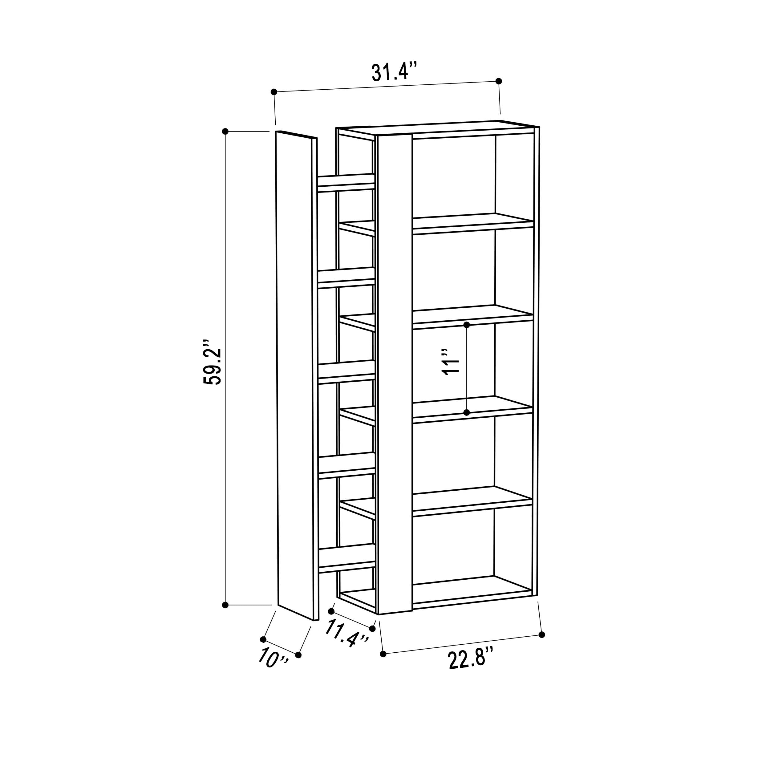 Ada Home Decor Boise Multiple Tier Open Shelf Modern Bookcase, Anthracite/Light Mocha