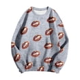 thumbnail image 4 of Huowey Women Glitter Football All Over Print Crewneck Sweatshirt Long Sleeve Soft Loose Casual Game Pullover Tops,Light Gray,S, 4 of 4