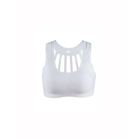 

Allegra K Women s Ice Silk Cutout Seamless Wirefree Padded Crop Bra