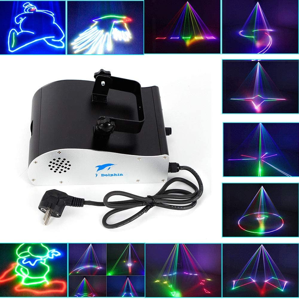 Fetcoi, Stage Party Light 1000mW RGB DMX 3D Animation DJ Show Light for  Bands KTV Club Party Lighting Projector Show Wedding Stage 