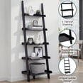 thumbnail image 4 of Convenience Concepts American Heritage 5-Shelf Ladder Bookcase, Black, 4 of 7