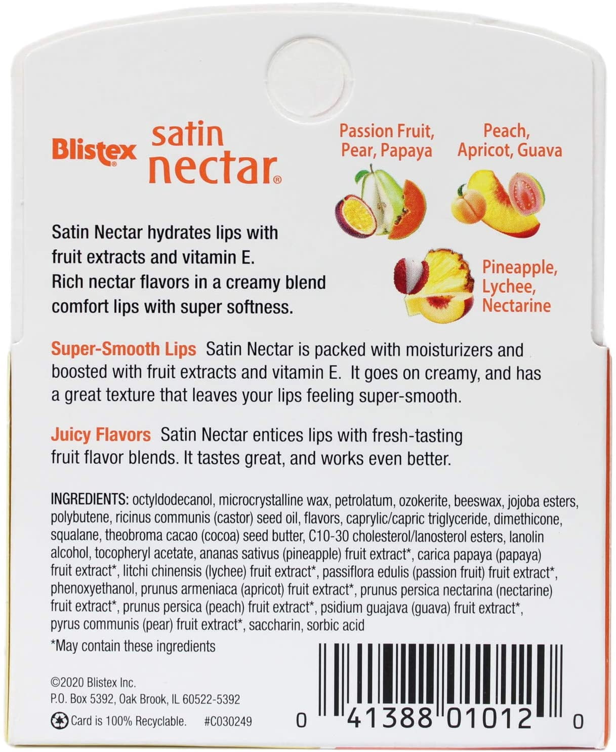 Satin Nectar Lip Moisturizer Variety Value Pack 0.15 Ounce Each (6 Pack)
