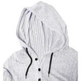 thumbnail image 5 of XuJwPNcy Men's Hoodies Pullover Casaul Long Sleeve Drawstring Knit Henley Hooded Sweatshirt with Button（White,X-Large), 5 of 6