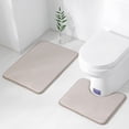 thumbnail image 4 of Billuyoard Alfombrilla antideslizante absorbente de agua en forma de U para el suelo del inodoro, 2 piezas, alfombrilla para la ducha, alfombra lavable de Juegos de accesorios de baño Marrón claro Billuyoard HA071453-02, 4 of 6