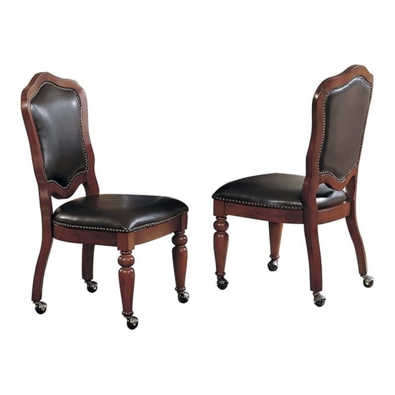 Sunset Trading Bellagio 18" Wood Dining Chairs in Brown Cherry (Set of 2)
