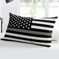thumbnail image 5 of Thin Grey White Line Throw Pillow Covers, American Flag Star Soft Breathable Pillow Cases with Invisible Zipper for Sleeping, Standard Pillowcases for Couch Bed Sofa Chair 20x26 Inches, 5 of 6