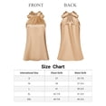 thumbnail image 5 of Unique Bargains Women's Sleeveless Top Halter Neck Tie Back Satin Blouse S Beige, 5 of 6