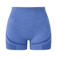 thumbnail image 4 of Yoga Shorts for Women High Waist Lifting Stretchy Breathable Slim Fit Solid Print Gym Shorts for Sporty Wear Blue L, 4 of 4