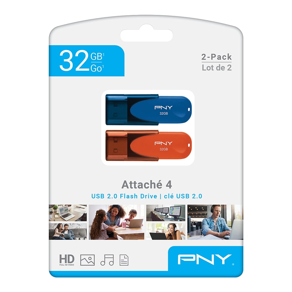 32GB Attaché 4 USB 2.0 Flash Drive 2-Pack​