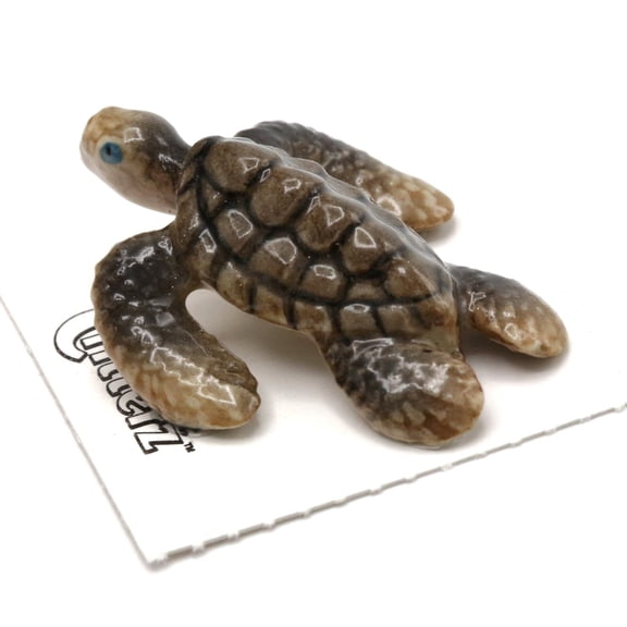 Little Critterz Sea Turtle “Dream” Miniature Porcelain Figurine, Hand-Painted Collectible Marine Animal Statue, Ocean Home Décor Display Piece, Gift for Sea Life Lovers