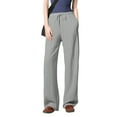 thumbnail image 2 of iHPH7 Baggy Pants Pull On Pants for Women Drawstring Pants Women Wide Leg Pants Woman Lounge Wear for Women Fall Outfits for Women Fall Clothes Light Gray M, 2 of 8