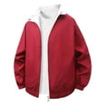 thumbnail image 4 of Duoif Veste de Pluie pour Femmes, Coupe-Vent Léger avec Capuche Imperméable avec Poches Vestes pour Femmes Rouge TTG, 4 of 9