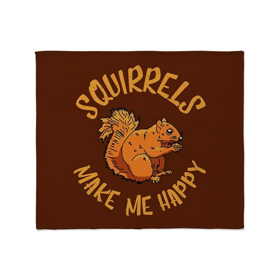 CafePress - Squirrels Make Me Happy Throw Blanket - Soft Fleece Throw Blanket, 50"x60" for All Ages