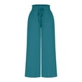 thumbnail image 5 of Posijego Womens Wide Leg Pants High Waist Drawstring Lounge Pants Loose Flowy Beach Pants with Pockets, 5 of 7