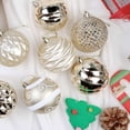 thumbnail image 3 of Lolsea 12ct Christmas Ball Ornaments, 3.15 inch Shatterproof Xmas Tree Decorations, Plastic Baubles for Holiday, Party, Wedding, or Home Decor, Gold & White (80mm), 3 of 8