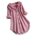 thumbnail image 1 of Gibobby Blusas Casual Camisas con botones Top Cuello largo Blusa Manga Mujer Turn-down Stripe Blusa suelta para mujer（Rojo， S), 1 of 5