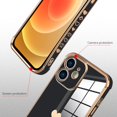 thumbnail image 2 of Compatible with iPhone 12 Case Love Heart Plating Four Corner Luxury Elegant Case Camera Protector Soft TPU Shockproof Protective Corner Back Cover iPhone 12 Case -Black, 2 of 11
