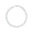 thumbnail image 4 of Solid 925 Sterling Silver Italian 5.5mm Flat 20” Figaro Link Chain Necklace for Women Men Made in Italy FIG150-20, 4 of 5
