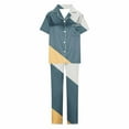 thumbnail image 5 of UAMVSH Pajamas Set for Women Short Sleeve Sleepwear Soft Button down Shirt with Long Pants Pj Lounge Sets, 5 of 6