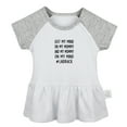thumbnail image 4 of Pack of 2, Mommy Is Way More Fun Now That She Can Drink Again & Got My Mind On My Mommy Funny Dresses, Newborn Baby Skirts, Infant Princess Dress, Toddler Frocks (Gray Raglan Dresses, 12-18 Months), 4 of 5