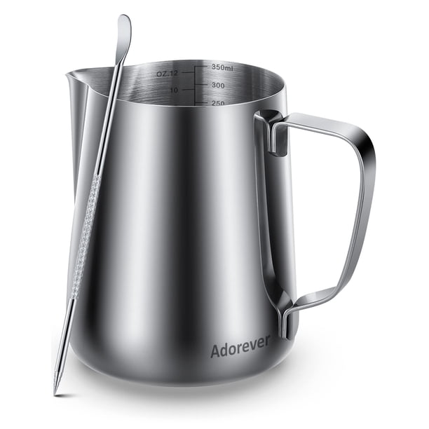 Jarra espumadora de leche Adorever, 350 ml, 600 ml, 900 ml, 1500 ml, acero inoxidable Adorever NA