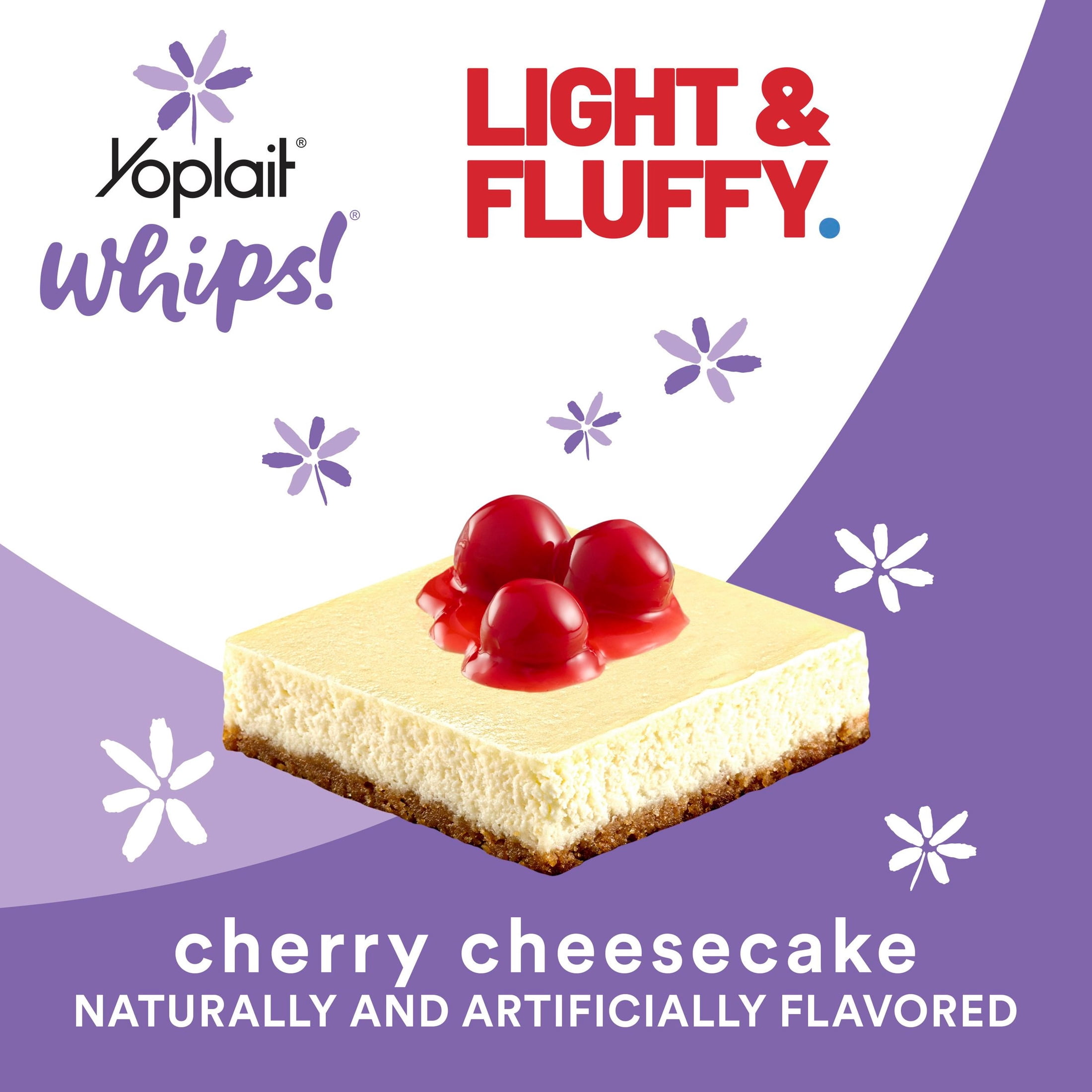 Yoplait Whips Reduced Fat Yogurt Mousse, Cherry Cheesecake Flavored, 4 OZ Yogurt Cup