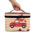 thumbnail image 3 of HELLHERO Heart-Shaped Truck Pattern Travel Cosmetic Organizer Bag Brush Slots Portable Polyester Portable and Durable for Women & Men, 3 of 6