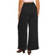 thumbnail image 3 of Pantalones anchos casuales para mujer INSPIRE CHIC con cintura elástica ajustable y nudos, con bolsillos, color negro S, 3 of 6