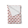 thumbnail image 2 of Dachshund Soft Flannel Fleece Throw Blanket, Simplistic Repeating Pattern with Bicolour Abstract Dogs, Cozy Plush for Indoor and Outdoor Use, 50" x 60", Vermilion Charcoal Grey, by Ambesonne, 2 of 6