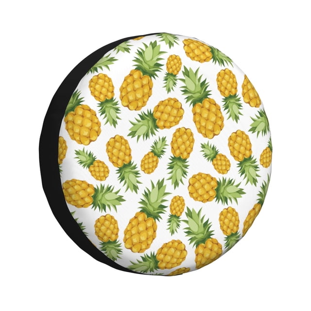 Fotbe Pineapple Funda de Llanta de Repuesto con Estampado, Engrosada, Ajuste Universal para Jeep, Remolque, RV, SUV, Camión-14 inch