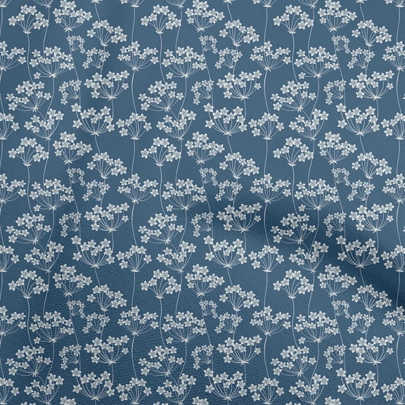 oneOone Polyester Spandex Blue Fabric Floral Dress Material Fabric Print Fabric By The Yard 56 Inch Wide