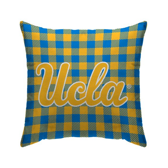 Blue UCLA Bruins 18'' x 18'' Buffalo Check Sherpa Decorative Pillow
