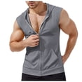 thumbnail image 5 of Afdoent Mens Casual Tank Tops Mens Workout Hooded Tank Tops Pack Zip Up Sleeveless Gym Shirts Muscle Cut Off T Shirt Bodybuilding Hoodies Classic, 5 of 6