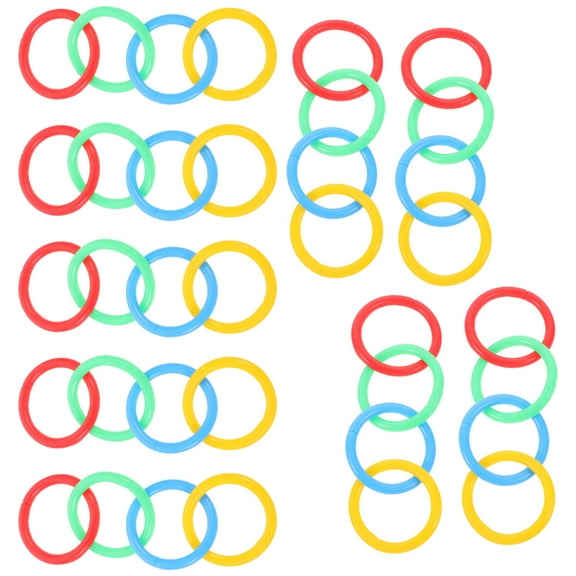 40 Pcs Loose-leaf Ring Buckle Coloured Card Rings for Flash Cards Plastic Book Clip Rings Loose Leaf Binder