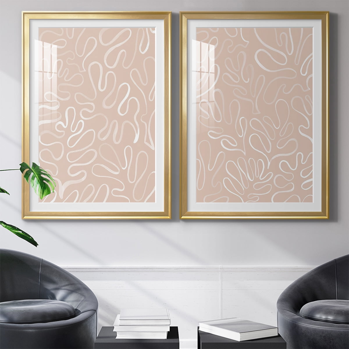 Wexford Home Matisse Pieces III Premium Framed Print, 22.5" x 30.5" - Ready to Hang, Gold (Set of 2)