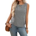 thumbnail image 5 of Tank Tops For Women Black Womens Tops Fashion Sleeveless Plaid Neck Cropped Summer Womens Tank Tops, 5 of 5