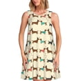 thumbnail image 1 of Xecao Teckel pour Femmes Robes d'Été Décontractées Robes de Plage Sans Manches T-Shirt Robe Évasée avec Poches, 1 of 7