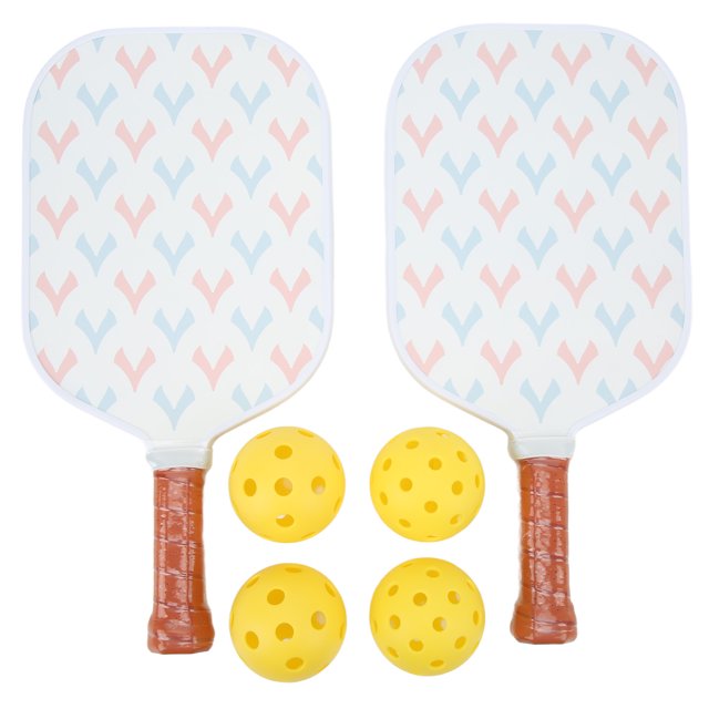 Juego de prémium para exteriores para juegos de playa y arena, par de palas de pickleball de fibra de carbono + 4 pelotas