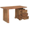 thumbnail image 3 of Taran Designs Darcy 3-drawer Live Edge Solid Wood Writing Desk in Brown, 3 of 18