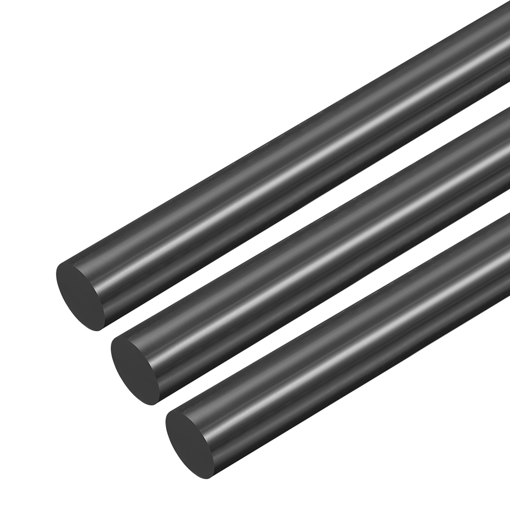 (POM)Plastic Round Rod,Polyoxymethylene Rods,15mm Dia 50cm Length Black