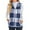Blue, variant on Long Vest for Women Sleeveless,Womens Plaid Print Sleeveless Cardigans Plush Coat