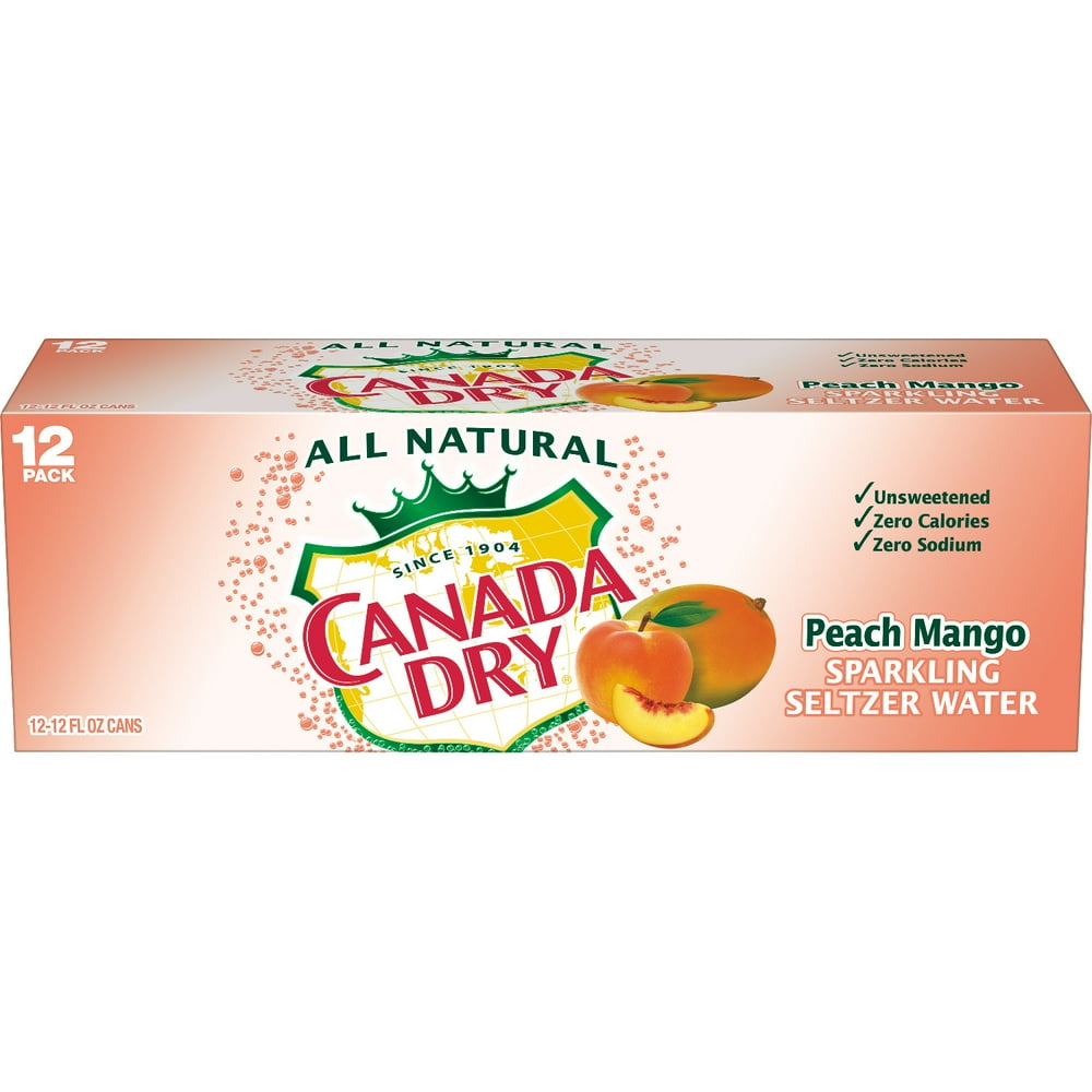 Canada Dry Peach Mango Sparkling Seltzer Water, 12 Fl. Oz., 12 Count