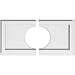 thumbnail image 3 of Ekena Millwork CMP16X8RE2-05000 5 in. ID x 5.5 in. Rectangle Architectural Grade PVC Contemporary Ceiling Medallion - 2 Piece, 3 of 4