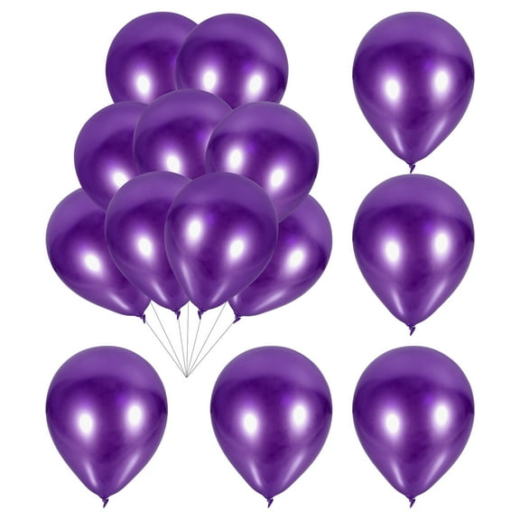 KAKOWELY 50Pcs Purple Metallic Round Latex Balloons Decorative for Party Decorations 10 Inches