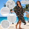 thumbnail image 6 of SEANATIVE Women Kaftan Beach Coverup Dress Plus Size Caftan Side Slits Maxi Dress Stylish Loungewear Trendy Swimsuit Cover Up for Beach Pool Vacation, Butterfly Mushroom Flower Black, 6 of 7