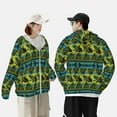 thumbnail image 4 of Gaeub Teal Vintage Corn Pattern Men's and Women's UPF 50+ Long-Sleeved Sun Protection Clothing, Fishing Shirt Long Sleeve Zip-Medium, 4 of 7