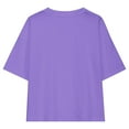 thumbnail image 5 of Gamivast Girls Oversized Tshirts Crew Neck Cotton Tunic Tops Short Sleeve Basic Tops Loose Fit Vacation Casual Plus Size Tops Purple 6-8 Camiseta De Para Niños, 5 of 7