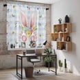 thumbnail image 5 of Easter Kitchen Curtains 63 Inch Length, Spring Rabbits Ears Feet Floral Blue Lattice Tiers Curtains for Living Room Berdoom Bathroom, Light Filtering Drapes Window Treatment 2 Panels 42"Wx63"L, 5 of 8