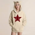 thumbnail image 2 of biudgviw Oversized Hoodies for Women Loose Drawstring Long Sleeve Hooded Tops Casual Comfy Printed Sweatshirts with Pocket, 2 of 4