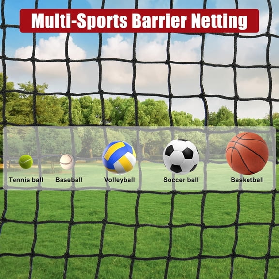10-50FT Baseball Net, Easy Installation Baseball Hitting Net with Rope and Carabiners, Heavy Duty Baseball Softball Backstop Nets,  Sports Netting for Basketball Soccer Lacrosse Hockey